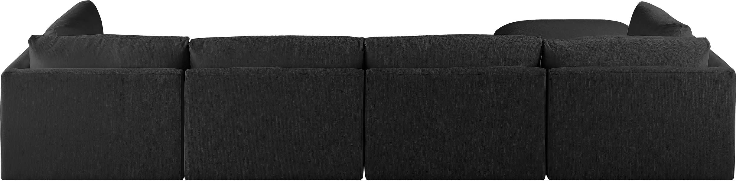 Meridian Furniture - Ease 152" Black Fabric Upholstered 5pc. Sectional - 696Black-Sec5A - GreatFurnitureDeal