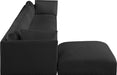 Meridian Furniture - Ease 152" Black Fabric Upholstered 5pc. Sectional - 696Black-Sec5A - GreatFurnitureDeal