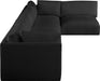 Meridian Furniture - Ease 152" Black Fabric Upholstered 5pc. Sectional - 696Black-Sec5B - GreatFurnitureDeal