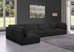Meridian Furniture - Ease 152" Black Fabric Upholstered 5pc. Sectional - 696Black-Sec5B - GreatFurnitureDeal