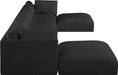 Meridian Furniture - Ease 152" Black Fabric Upholstered 6pc. Sectional - 696Black-Sec6C - GreatFurnitureDeal