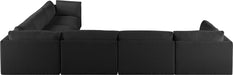 Meridian Furniture - Ease 152" Black Fabric Upholstered 6pc. Sectional - 696Black-Sec6D - GreatFurnitureDeal