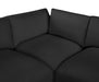 Meridian Furniture - Ease 152" Black Fabric Upholstered 6pc. Sectional - 696Black-Sec6D - GreatFurnitureDeal
