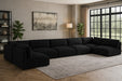 Meridian Furniture - Ease 190" Black Fabric Upholstered 7pc. Sectional - 696Black-Sec7B - GreatFurnitureDeal