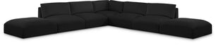 Meridian Furniture - Ease 152" Black Fabric Upholstered 7pc. Sectional - 696Black-Sec7C - GreatFurnitureDeal