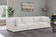 Meridian Furniture - Ease 114" Cream Fabric Upholstered 3pc. Sofa - 696Cream-S114B - GreatFurnitureDeal