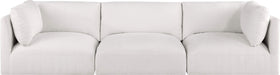 Meridian Furniture - Ease 114" Cream Fabric Upholstered 3pc. Sofa - 696Cream-S114B - GreatFurnitureDeal
