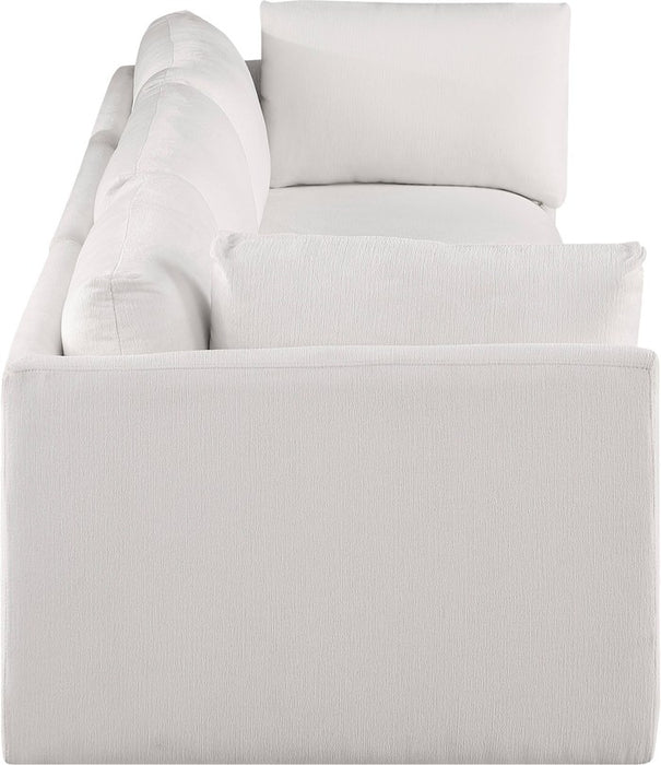 Meridian Furniture - Ease 114" Cream Fabric Upholstered 3pc. Sofa - 696Cream-S114B - GreatFurnitureDeal