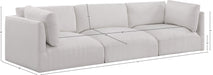 Meridian Furniture - Ease 114" Cream Fabric Upholstered 3pc. Sofa - 696Cream-S114B - GreatFurnitureDeal