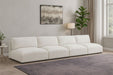 Meridian Furniture - Ease 152" Cream Fabric Upholstered 4pc. Armless Sofa - 696Cream-S152A - GreatFurnitureDeal
