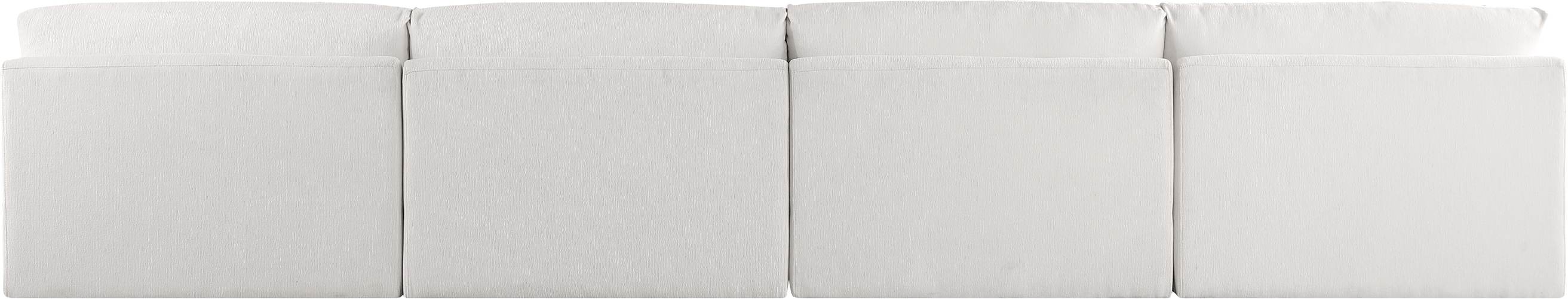 Meridian Furniture - Ease 152" Cream Fabric Upholstered 4pc. Armless Sofa - 696Cream-S152A - GreatFurnitureDeal