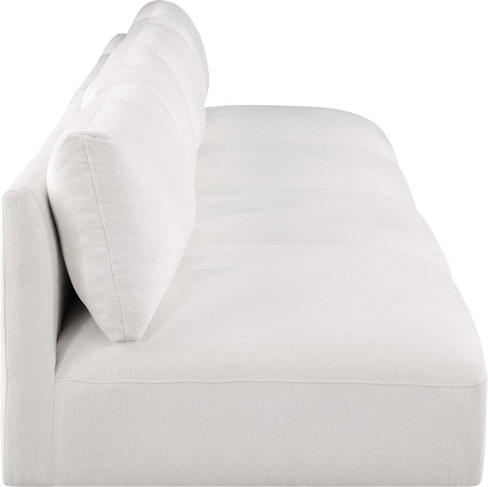 Meridian Furniture - Ease 152" Cream Fabric Upholstered 4pc. Armless Sofa - 696Cream-S152A - GreatFurnitureDeal