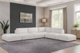 Meridian Furniture - Ease 152" Cream Fabric Upholstered 6pc. Sectional - 696Cream-Sec6E - GreatFurnitureDeal