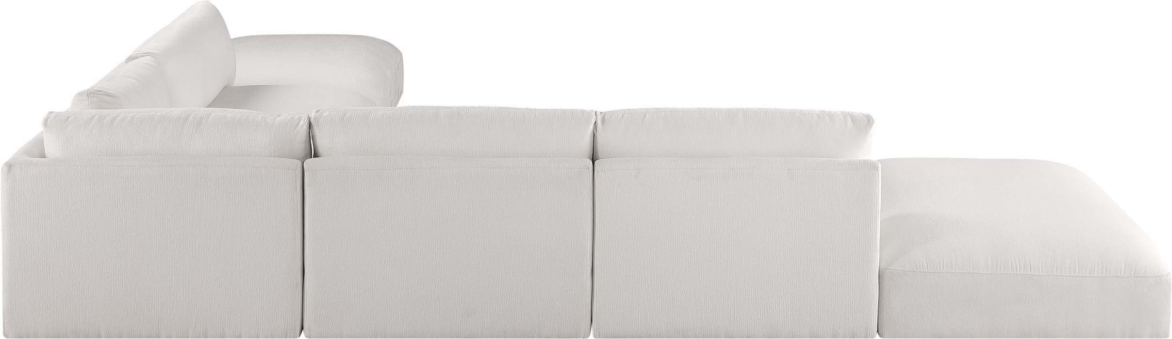 Meridian Furniture - Ease 152" Cream Fabric Upholstered 6pc. Sectional - 696Cream-Sec6E - GreatFurnitureDeal
