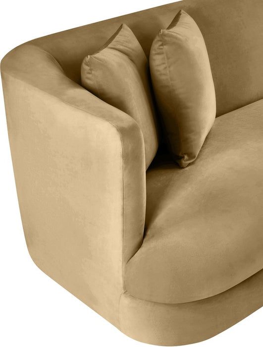 Meridian Furniture - Alder 66" Camel Velvet Upholstered Loveseat - 699Camel-L - GreatFurnitureDeal