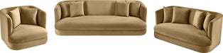 Meridian Furniture - Alder 66" Camel Velvet Upholstered Loveseat - 699Camel-L - GreatFurnitureDeal