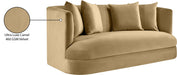 Meridian Furniture - Alder 66" Camel Velvet Upholstered Loveseat - 699Camel-L - GreatFurnitureDeal