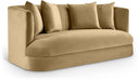 Meridian Furniture - Alder 66" Camel Velvet Upholstered Loveseat - 699Camel-L - GreatFurnitureDeal