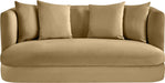 Meridian Furniture - Alder 66" Camel Velvet Upholstered Loveseat - 699Camel-L - GreatFurnitureDeal