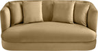 Meridian Furniture - Alder 66" Camel Velvet Upholstered Loveseat - 699Camel-L - GreatFurnitureDeal
