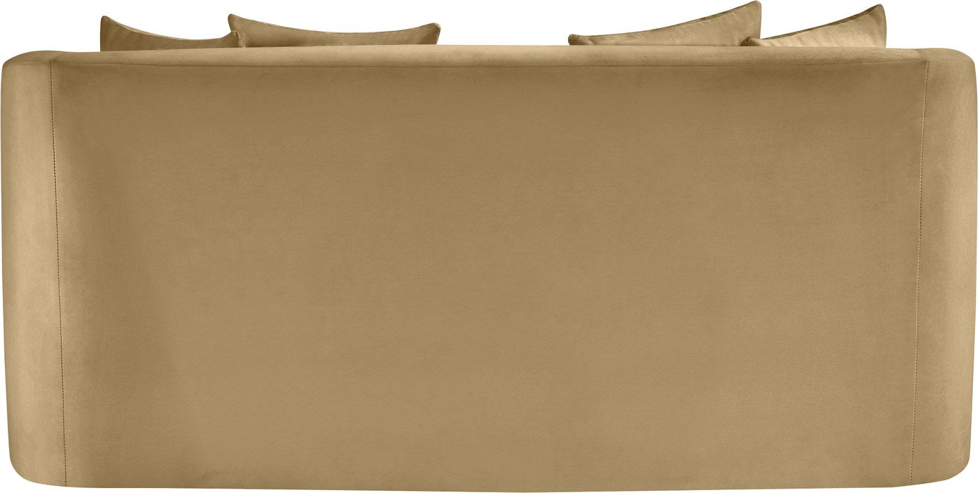 Meridian Furniture - Alder 66" Camel Velvet Upholstered Loveseat - 699Camel-L - GreatFurnitureDeal