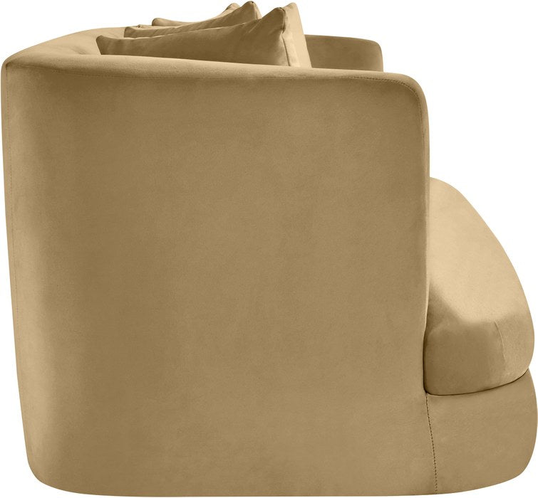Meridian Furniture - Alder 66" Camel Velvet Upholstered Loveseat - 699Camel-L - GreatFurnitureDeal
