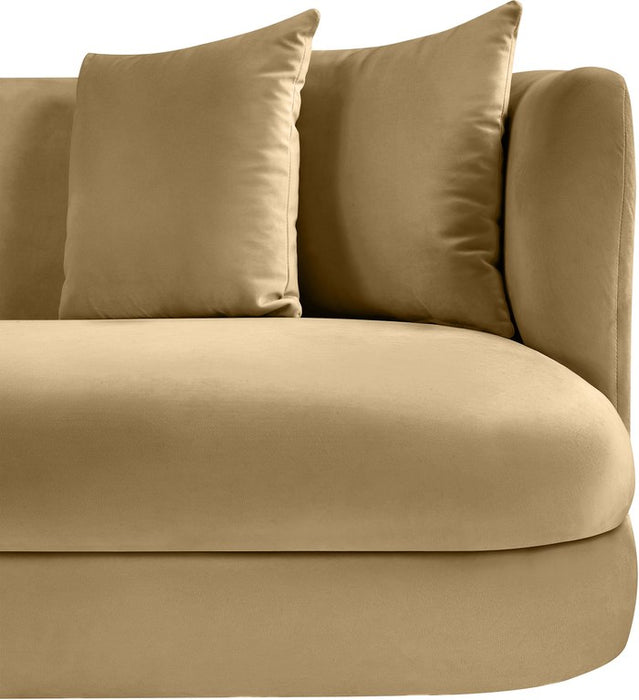 Meridian Furniture - Alder 66" Camel Velvet Upholstered Loveseat - 699Camel-L - GreatFurnitureDeal