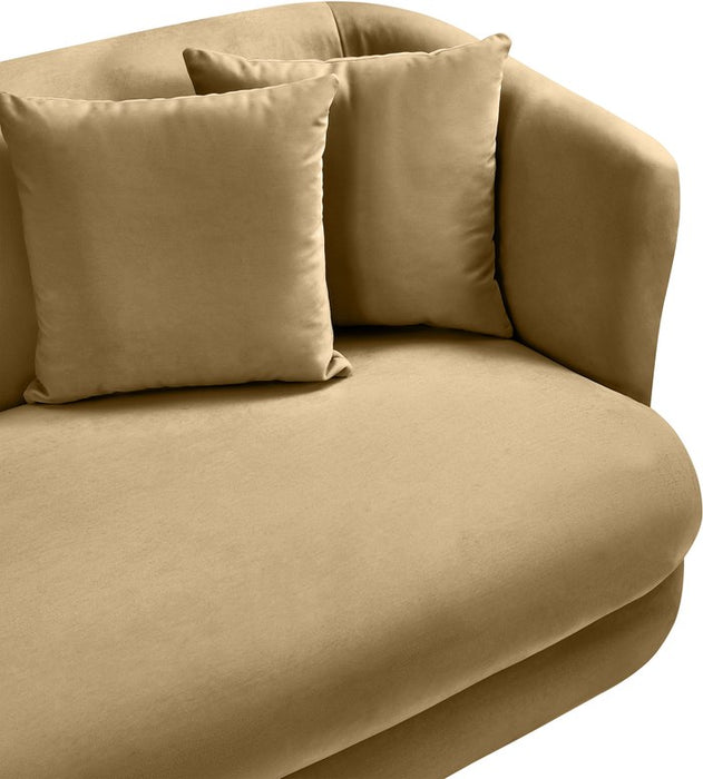 Meridian Furniture - Alder 66" Camel Velvet Upholstered Loveseat - 699Camel-L - GreatFurnitureDeal