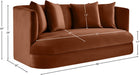 Meridian Furniture - Alder 66" Cognac Velvet Upholstered Loveseat - 699Cognac-L - GreatFurnitureDeal