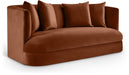 Meridian Furniture - Alder 66" Cognac Velvet Upholstered Loveseat - 699Cognac-L - GreatFurnitureDeal