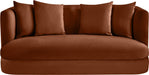 Meridian Furniture - Alder 66" Cognac Velvet Upholstered Loveseat - 699Cognac-L - GreatFurnitureDeal