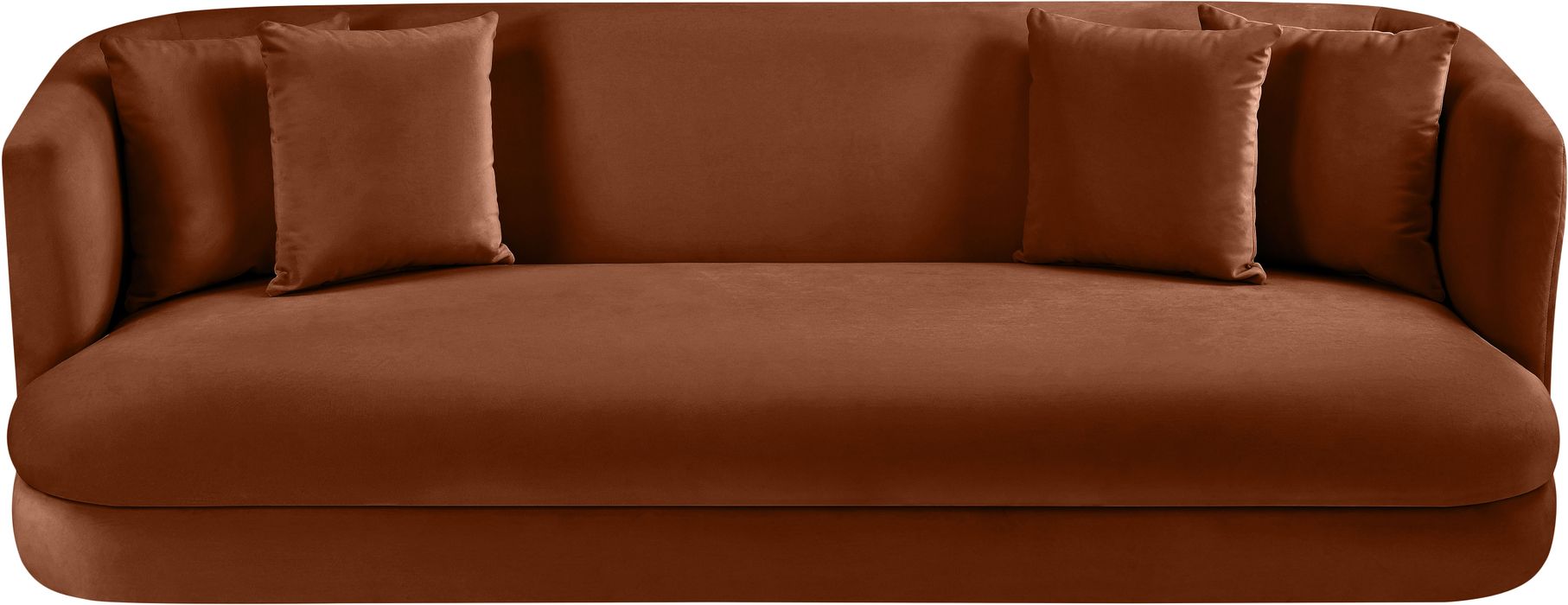 Meridian Furniture - Alder 93.5" Cognac Velvet Upholstered Sofa - 699Cognac-S - GreatFurnitureDeal