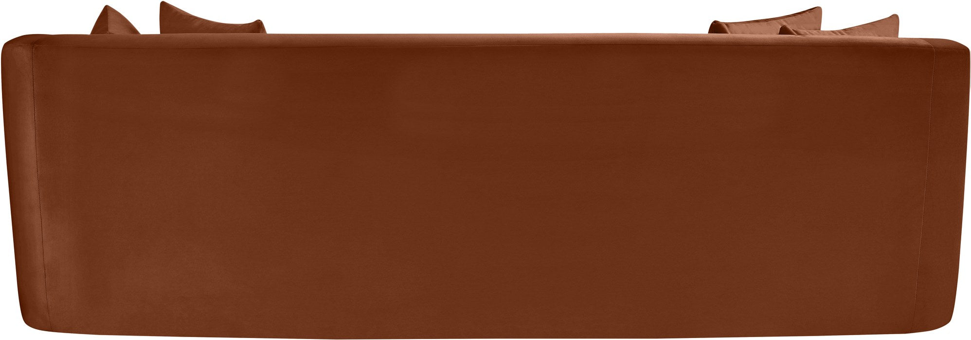 Meridian Furniture - Alder 93.5" Cognac Velvet Upholstered Sofa - 699Cognac-S - GreatFurnitureDeal