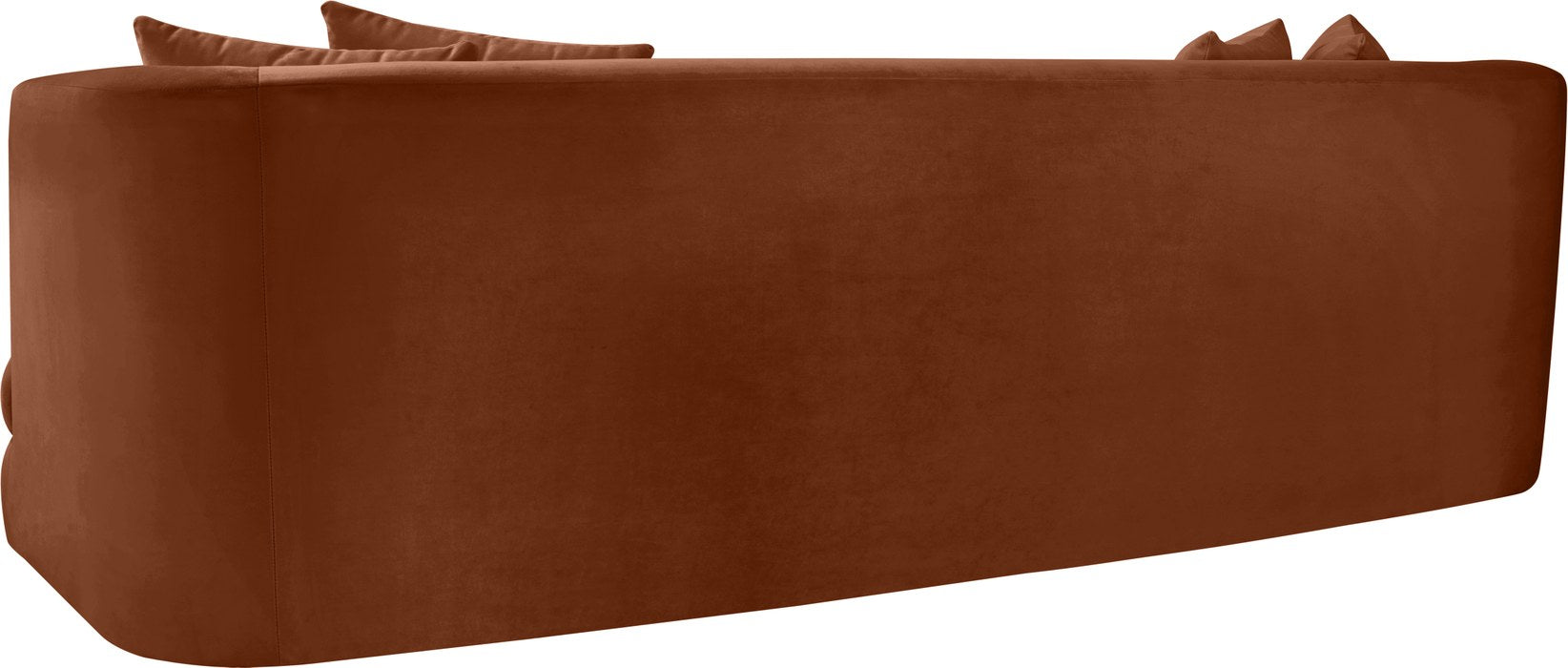 Meridian Furniture - Alder 93.5" Cognac Velvet Upholstered Sofa - 699Cognac-S - GreatFurnitureDeal