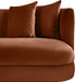 Meridian Furniture - Alder 93.5" Cognac Velvet Upholstered Sofa - 699Cognac-S - GreatFurnitureDeal