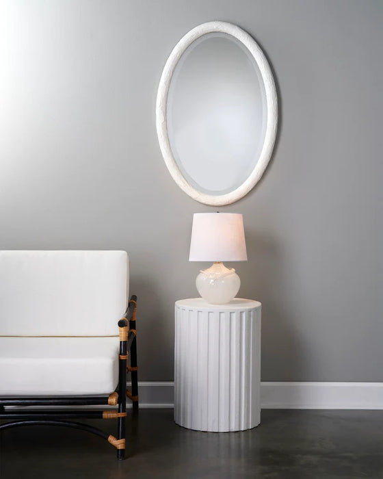 Jamie Young Company - Ovation Oval Mirror - White - 6OVAT-MIWH - GreatFurnitureDeal