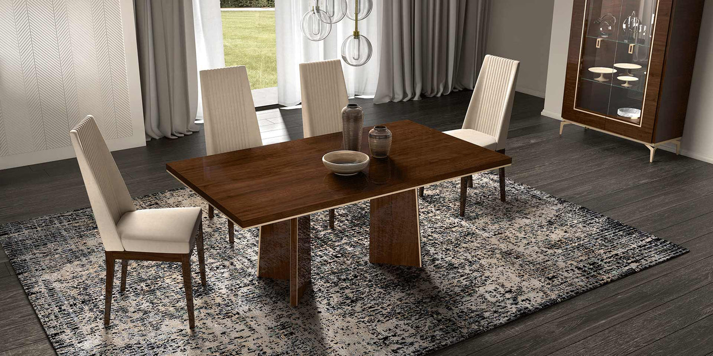 ESF Furniture - Eva Dining Table w/ 17.7" Extension in Walnut - EVATABLE - GreatFurnitureDeal