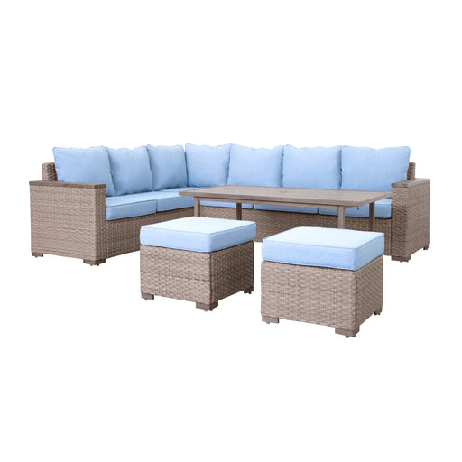 Homelegance - Marina Outdoor Sectional Sofa Set in Blue - 70000RBU-SC - GreatFurnitureDeal