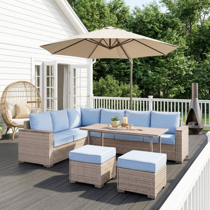 Homelegance - Marina Outdoor Sectional Sofa Set in Blue - 70000RBU-SC - GreatFurnitureDeal