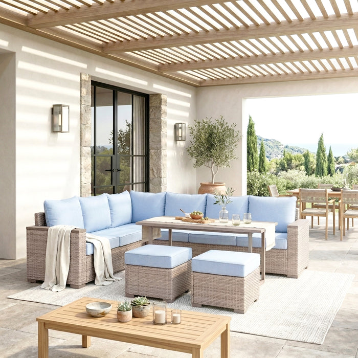 Homelegance - Marina Outdoor Sectional Sofa Set in Blue - 70000RBU-SC - GreatFurnitureDeal