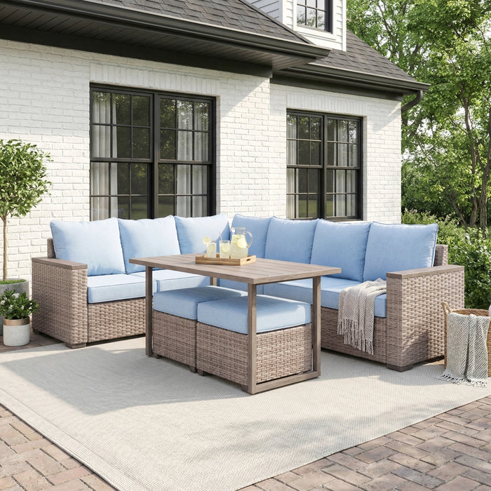 Homelegance - Marina Outdoor Sectional Sofa Set in Blue - 70000RBU-SC - GreatFurnitureDeal