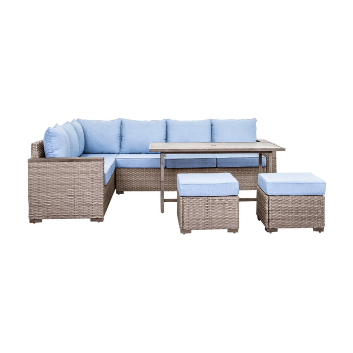 Homelegance - Marina Outdoor Sectional Sofa Set in Blue - 70000RBU-SC - GreatFurnitureDeal