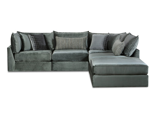 Southern Home Furnishings - Opal Pine Sectional in Green - 7004-03, 19KP, 19KP, 15, 15 Opal Pine Sectional - GreatFurnitureDeal