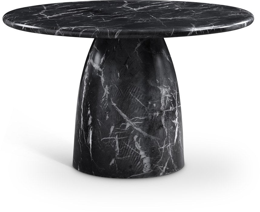 Meridian Furniture - Cosenza 48.5" Black Marble Finish Concrete Indoor / Outdoor Dining Table - 701Black-T - GreatFurnitureDeal
