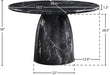 Meridian Furniture - Cosenza 48.5" Black Marble Finish Concrete Indoor / Outdoor Dining Table - 701Black-T - GreatFurnitureDeal