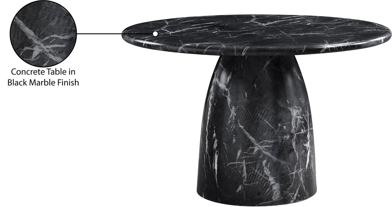 Meridian Furniture - Cosenza 48.5" Black Marble Finish Concrete Indoor / Outdoor Dining Table - 701Black-T - GreatFurnitureDeal