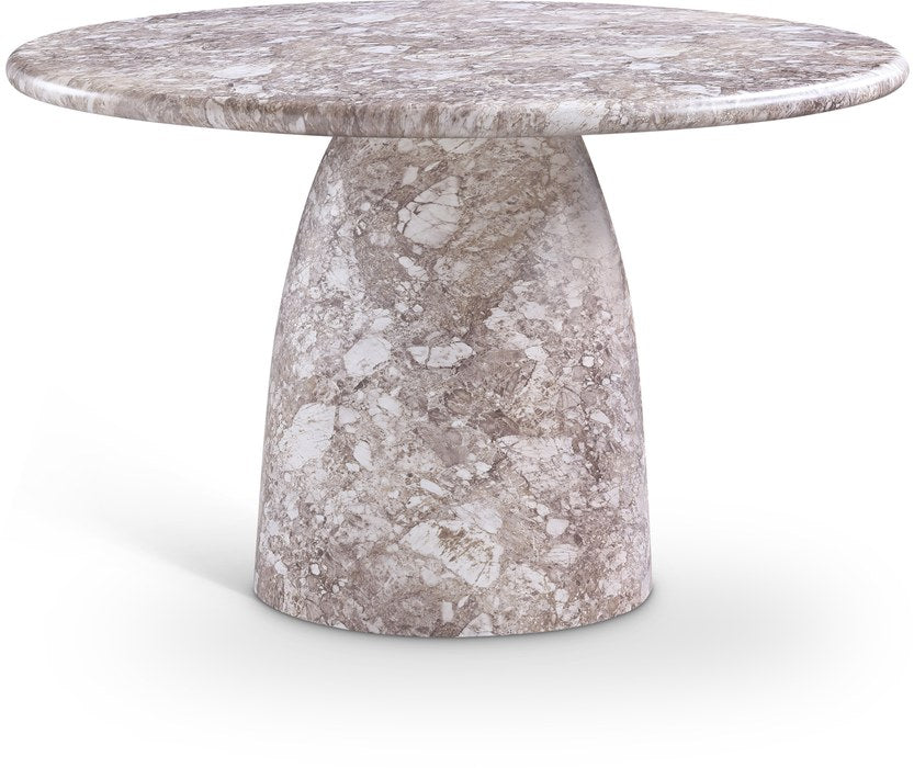 Meridian Furniture - Cosenza 48.5" Brown Marble Finish Concrete Indoor / Outdoor Dining Table - 701Brown-T - GreatFurnitureDeal