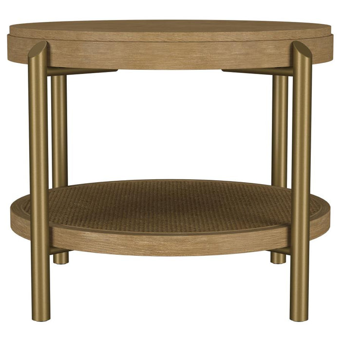 Coaster Furniture - Arini 3-Piece Round Coffee and End Table Set in Sand Wash - 706188-S3 - GreatFurnitureDeal