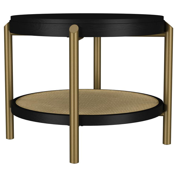 Coaster Furniture - Arini 3-Piece Round Coffee and End Table Set in Black - 706198-S3 - GreatFurnitureDeal
