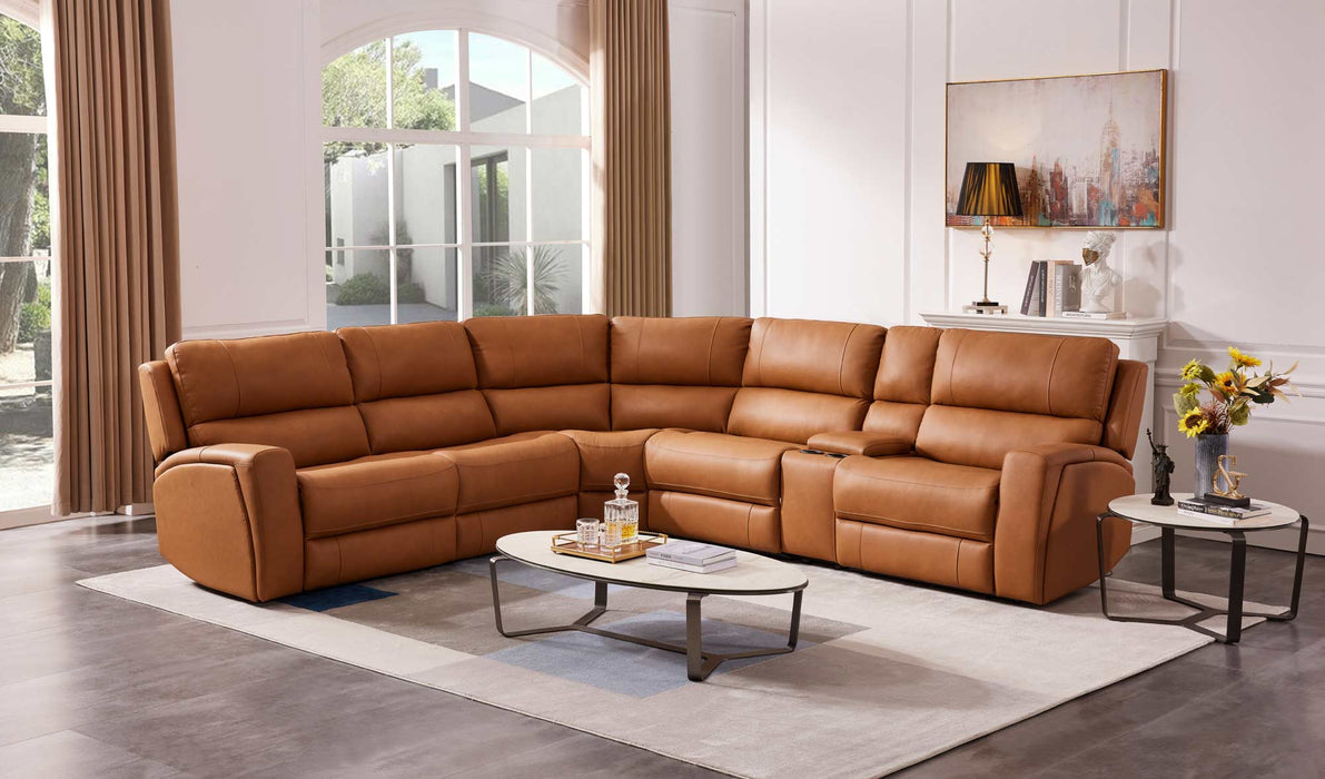 J&M Furniture - 70815M Reclining Sectional in Pumpkin - 18864 - GreatFurnitureDeal